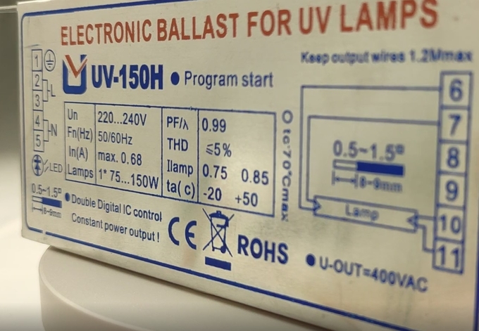 H forma el lastre electrónico de la lámpara germicida para las lámparas ULTRAVIOLETA 150W 6