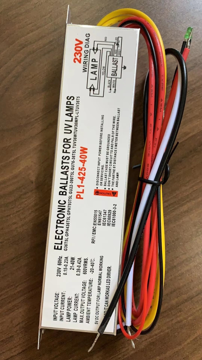 lastre electrónico de la lámpara ULTRAVIOLETA de 230V 40W para 0 germicida
