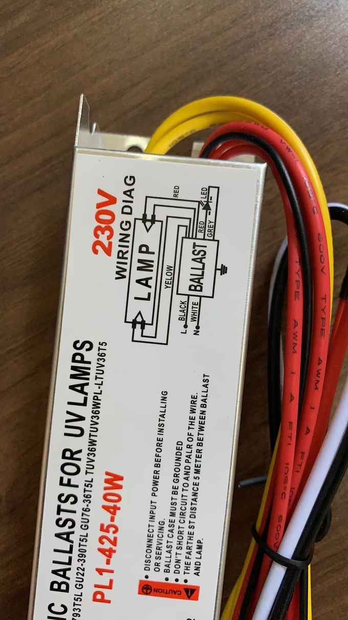lastre electrónico de la lámpara ULTRAVIOLETA de 230V 40W para 1 germicida