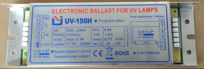 H forma el lastre electrónico de la lámpara germicida para las lámparas ULTRAVIOLETA 150W 0